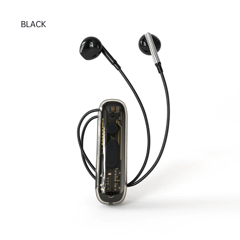 Mini Bluetooth Headset Neckband Earbuds BT 5.4 Stereo Headsets Rechargeable Audio-Assisted Earphone Sound Amplifiers Headphones Oasis Select Black
