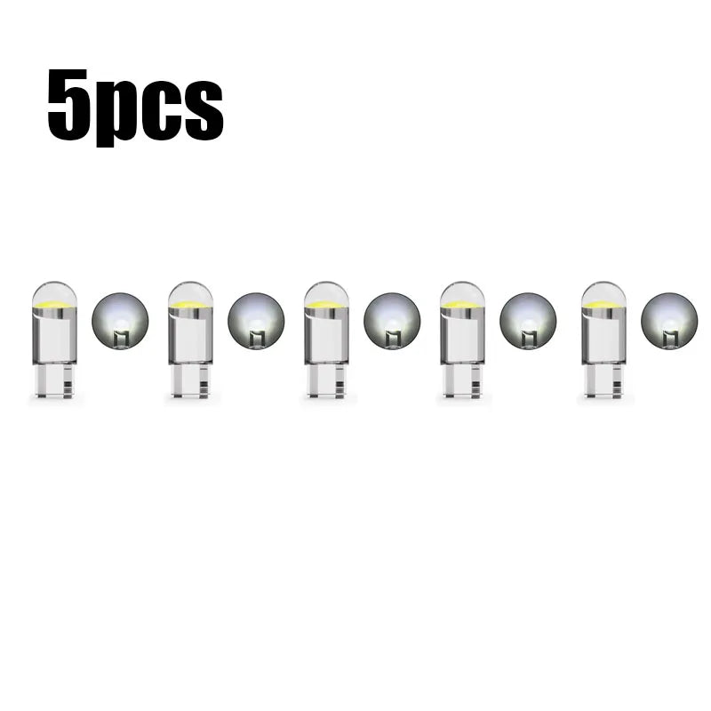 5/10/15pcs 5W LED Canbus T10 Car Lights COB Glass Interior Parts Bulbs 6000K White Auto License Plate Lamp Dome Read Light 12V Oasis Select 5pcs White