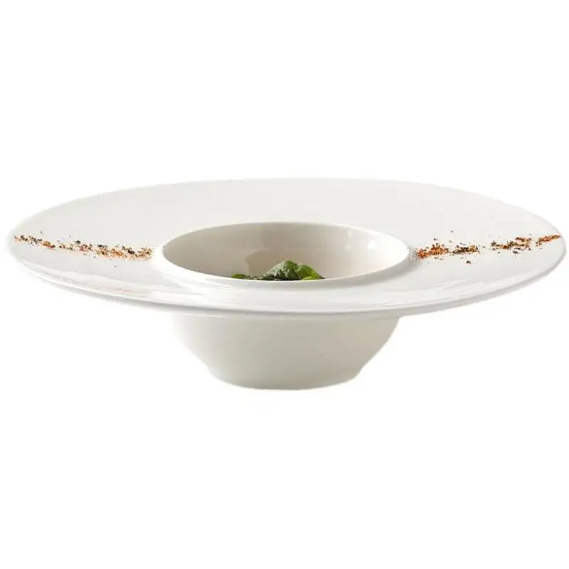 Round Ceramic Dinner Plate Cooking Dishes Soup Basins Home Kitchen Solid Color Tableware Salad Snack Dessert Tray Oasis Select