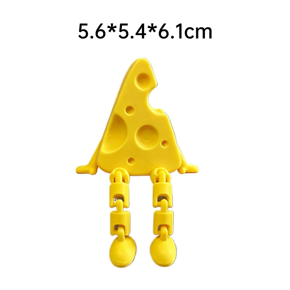 3D Printed Articulated Cheese Plush Toy with Active Joint Stress Relief Desktop Decoration Cute Cheese Doll Novelty Desk Gadget Oasis Select YELLOW