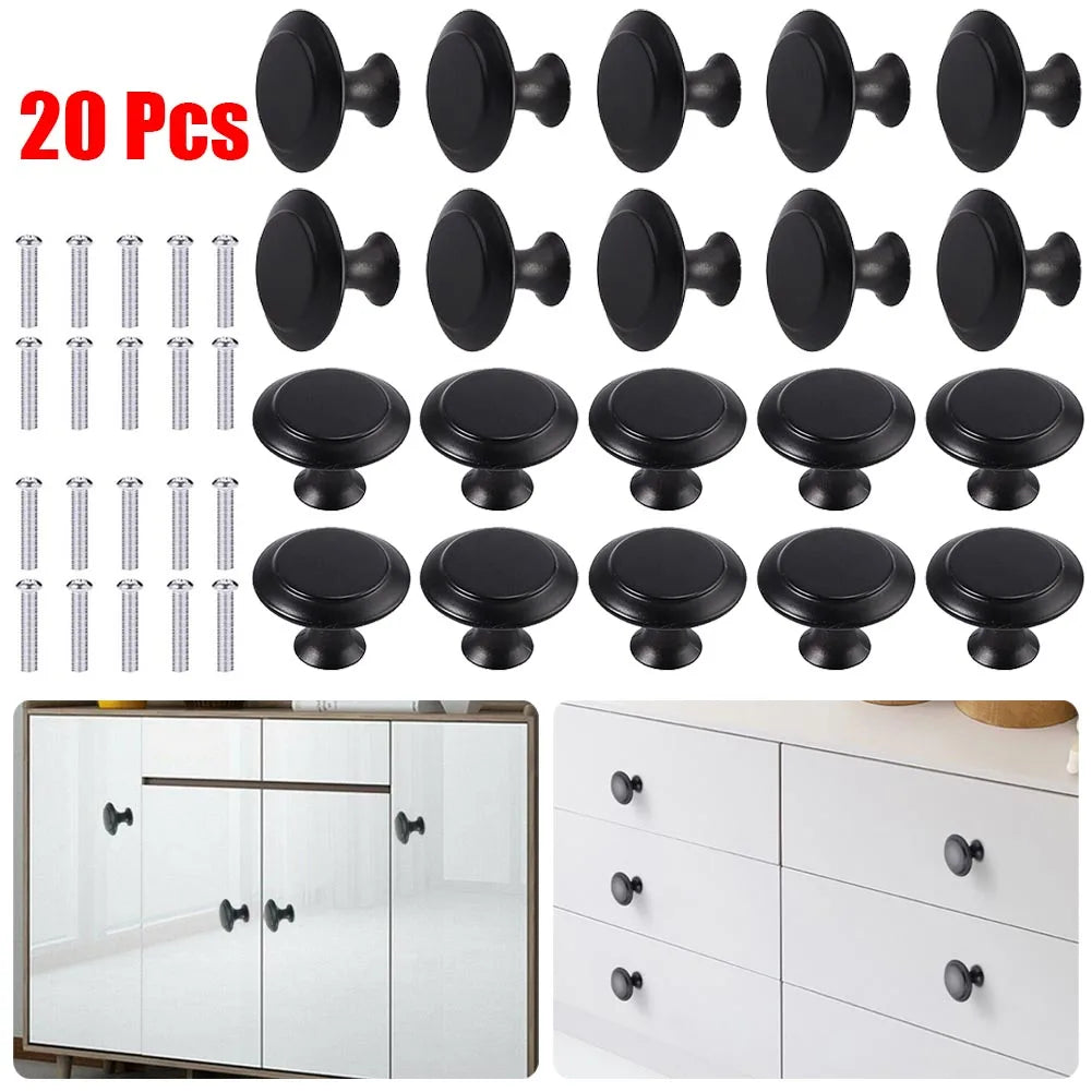 20Pcs Metal Black Single Grain Small Handle Cabinet Door Handle For Shower Room Toilet Cabinet Kitchen Hot Sale Oasis Select