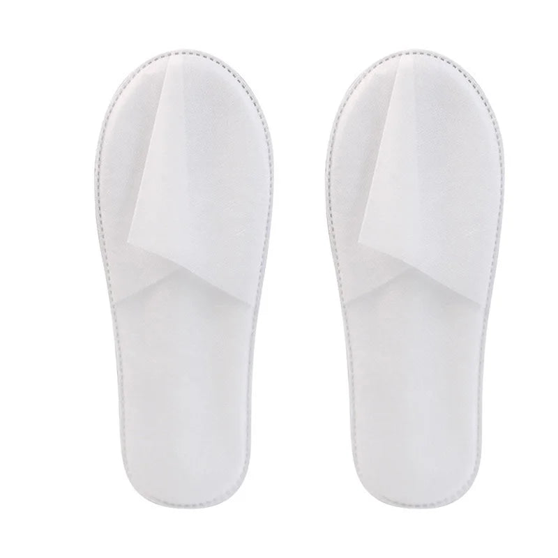 10/30/50 pairs of White Non Woven Disposable Slippers Travel Home Slippers Business Home Hotel Unisex Slippers Oasis Select