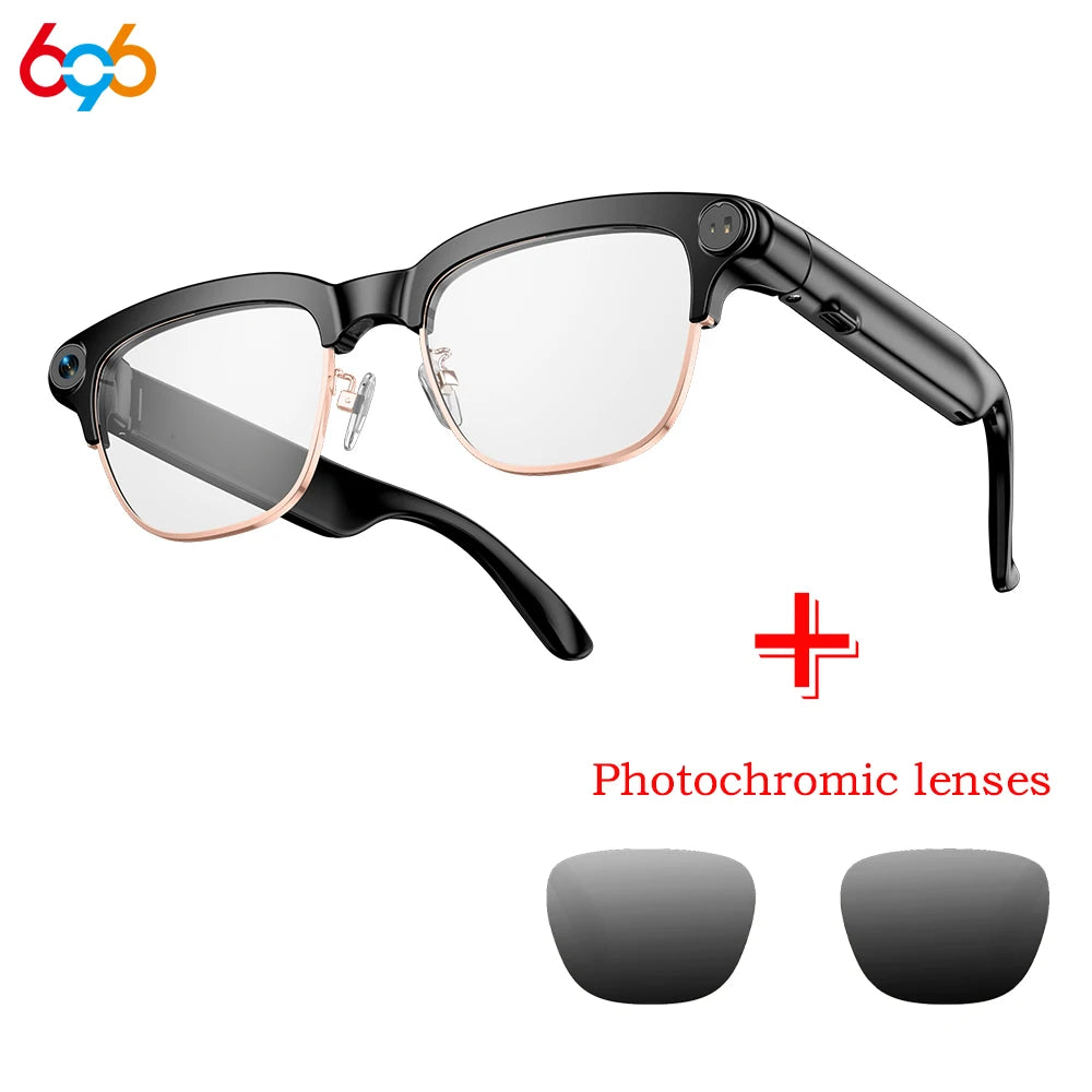 696 Smart Shooting Glasses Voice Assistant Take Photos And Videos Real-Time Translation 800W Camera Smart Glasses Sunglasses Oasis Select BGTMBSJ