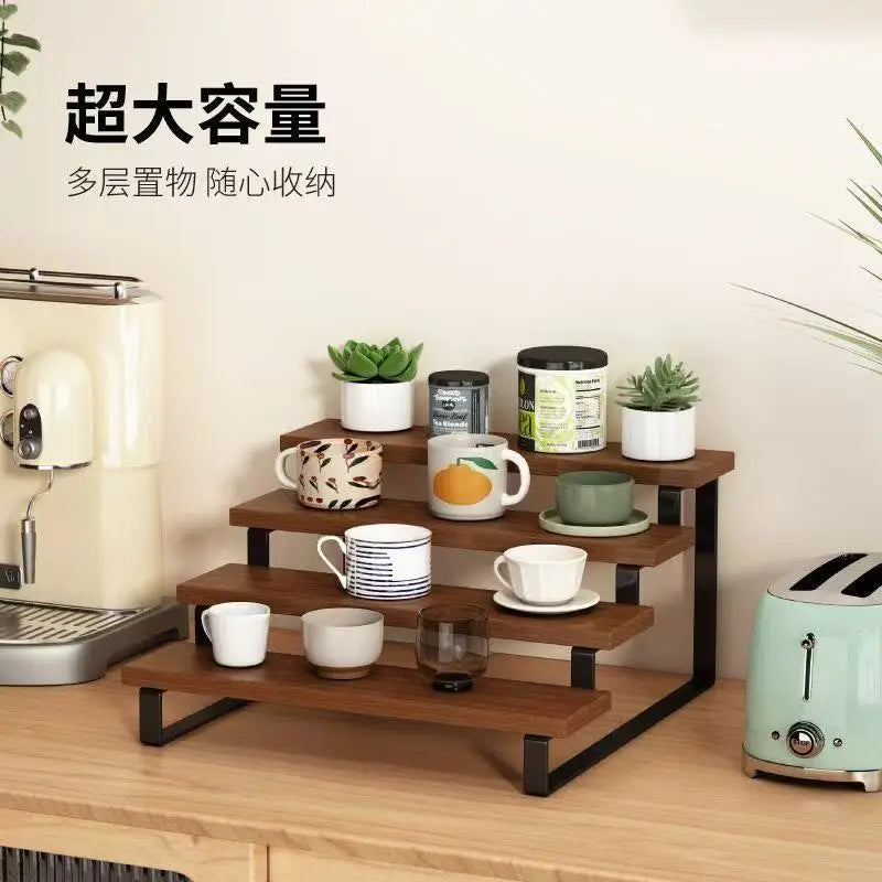 Solid Wood Desktop Ladder Shelf | Display & Storage Rack