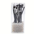 Clear Acrylic Square Pen Holder Desktop Organizer for Pens Pencils Makeup Brushes Office School Home Storage Decorative Box Oasis Select H09-02