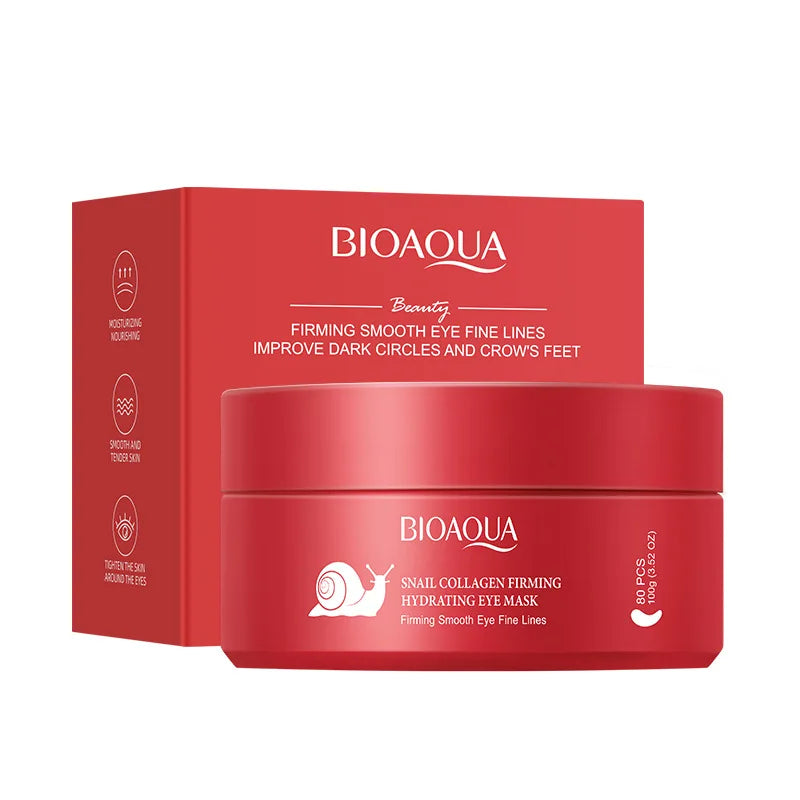 Bioaoua Collagen Eye Patches 80 Pcs – Hydrating & Brightening Eye Mask Patches Oasis Select RED