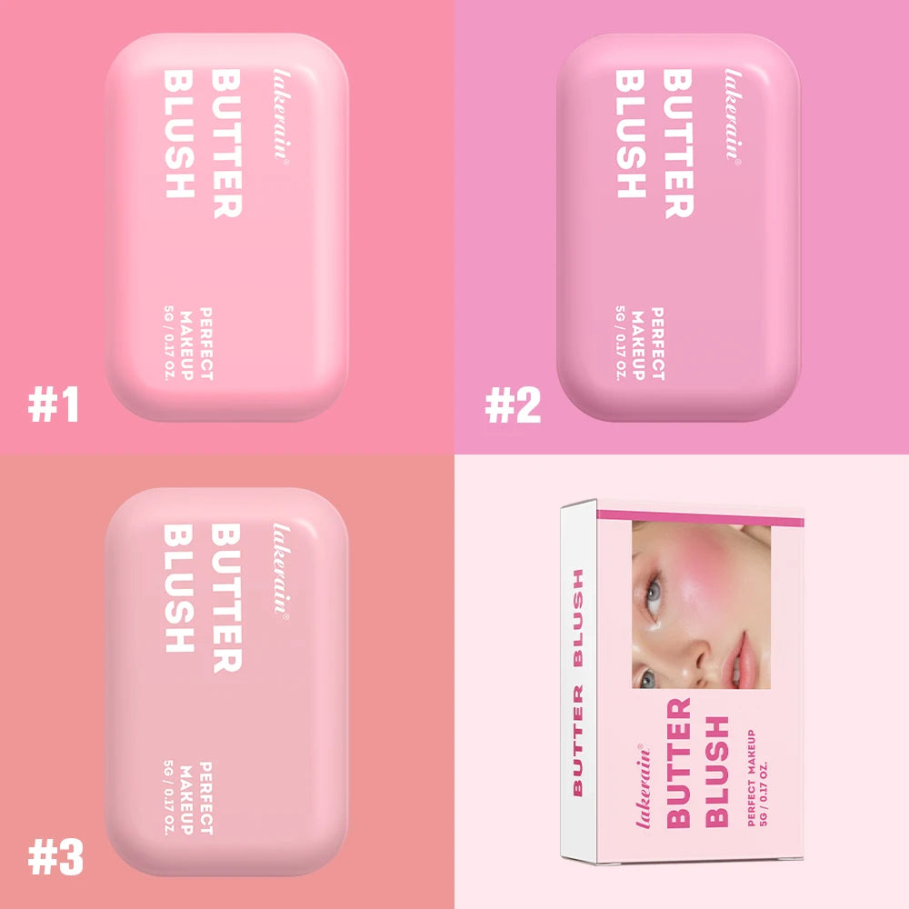 Lakerain Butter Blush High Color Rendering Brightening Makeup Long-lasting Makeup Effect Waterproof Sweat-proof Butter Blush Oasis Select
