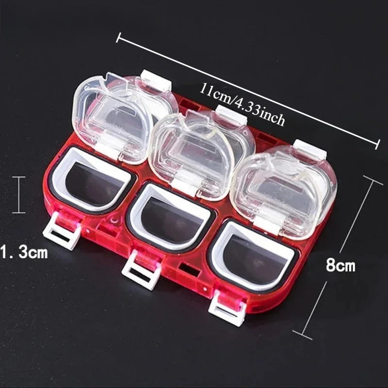 6-Grid Magnetic Fishing Hook Storage Box Portable Waterproof Organizer Case for Fishing Lures Tackle Accessories Outdoor Gear Oasis Select Red
