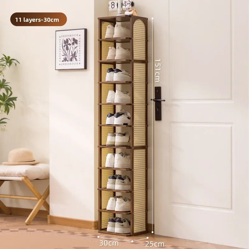 Multi-layer household door Small narrow shoe cabinet Simple and does not take up space Strong and durable Home storage shelf Oasis Select Brown eleventh floor
