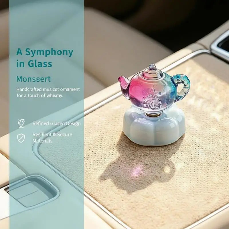 360° Rotating Crystal Teapot Ornament | Car & Desk Décor