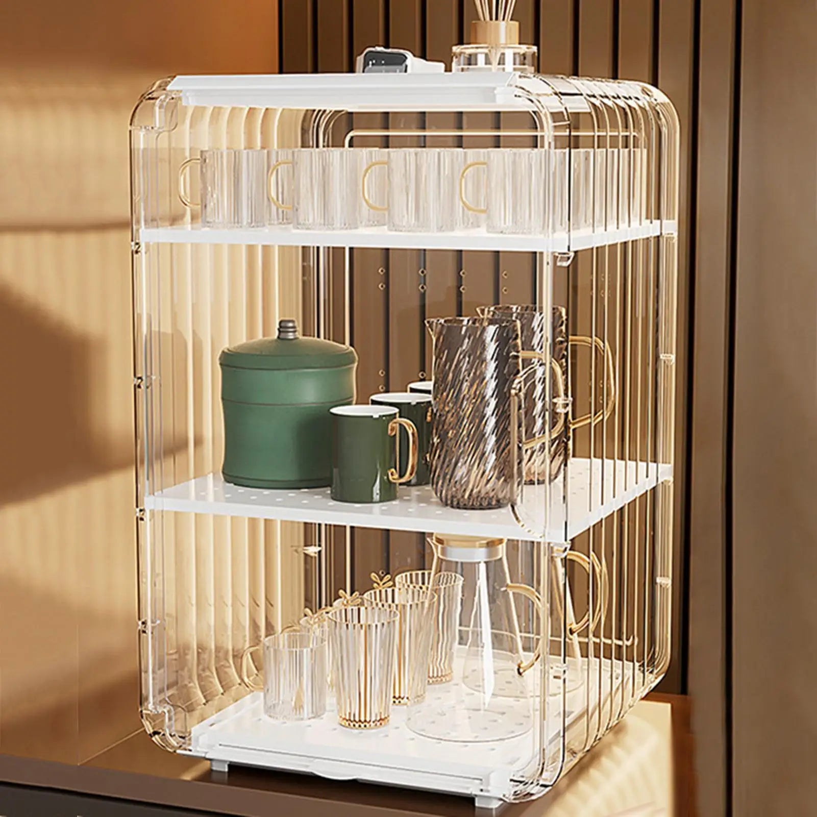 Baby Bottle Storage Organizer Toddler Cutlery Organizer Clear Dustproof Bottle Holder for Kitchen Bathroom Table Bedroom Fridge Oasis Select