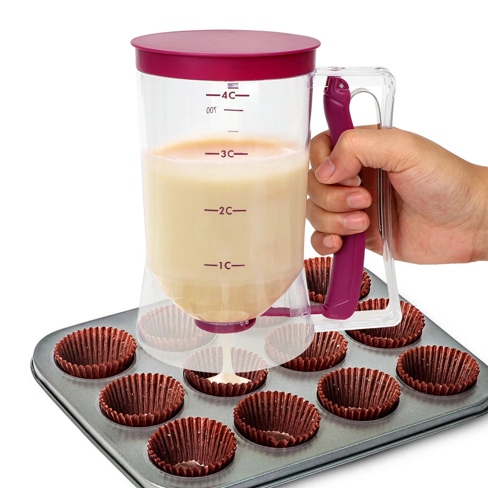 900ml Batter Flour Paste Dispenser For Cupcake Cookie Cake Muffins Measuring Cup Cream Speratator Pancake Batter Dispensers Oasis Select