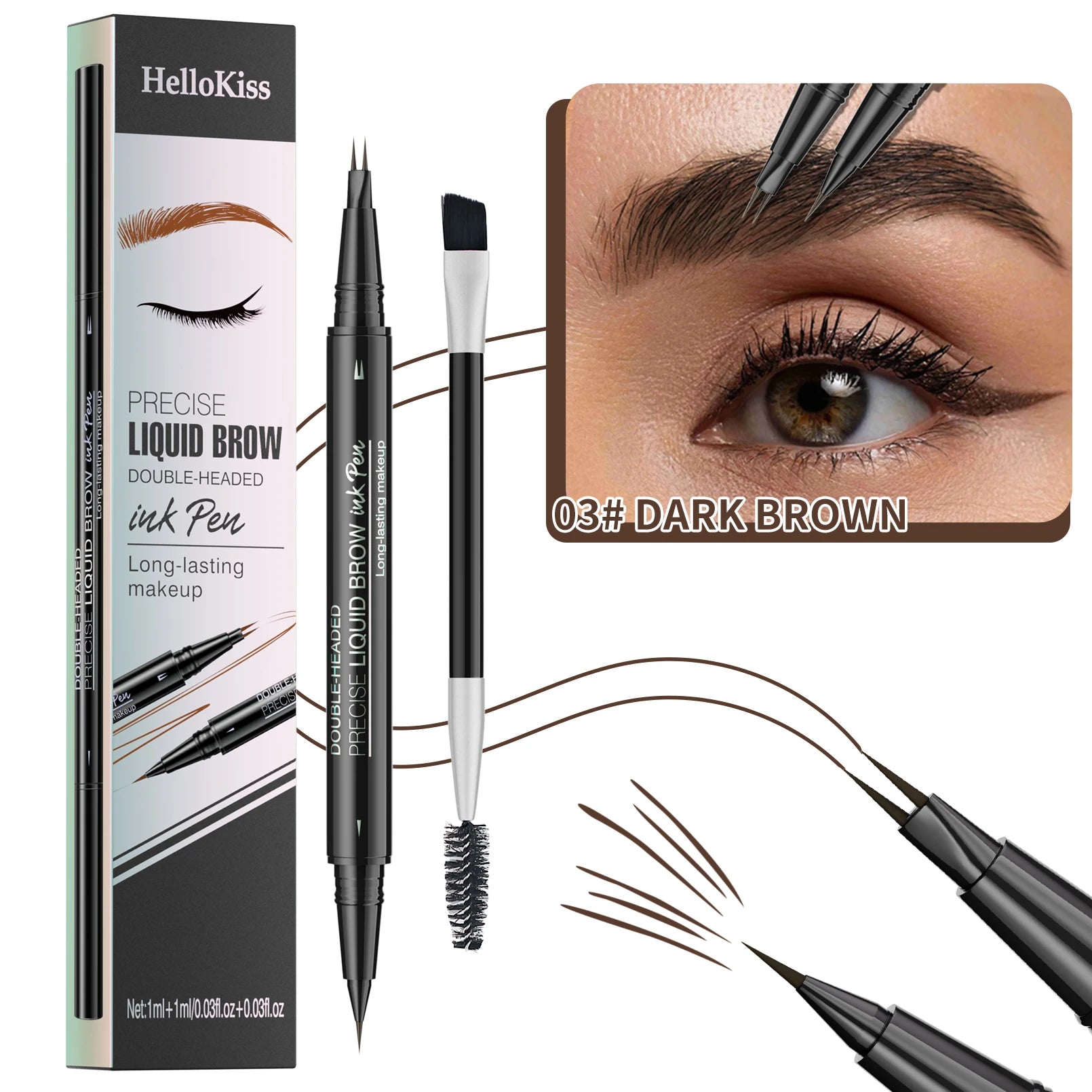 Waterproof Dual-Tip Liquid Brow Pen | Long-Lasting Wild Brows