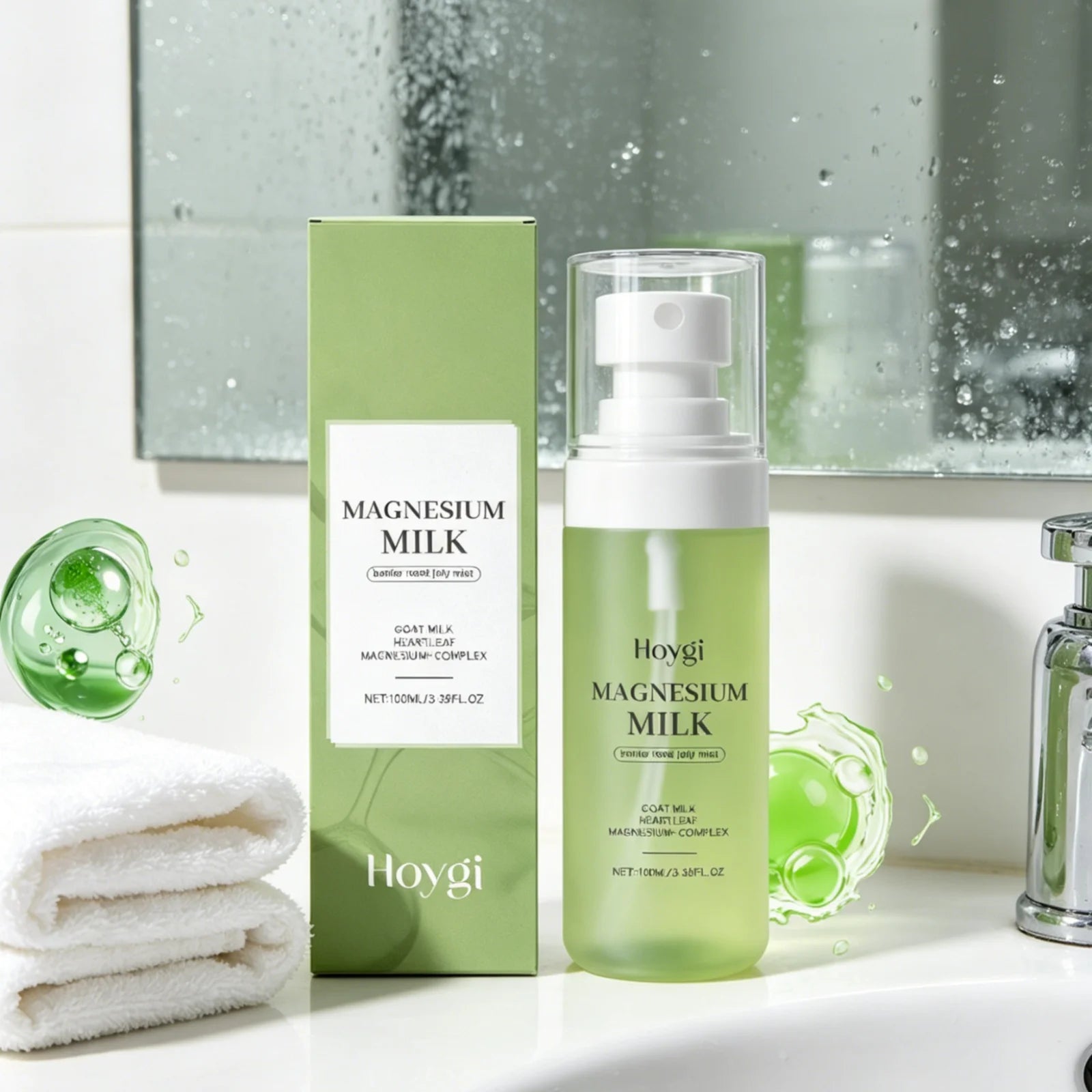 Hoygi Magnesium Milk Mist for Sensitive Skin Soothing Calming Long Lasting Moisturizing Skin Refreshing Facial Toner Spray 100ml Oasis Select