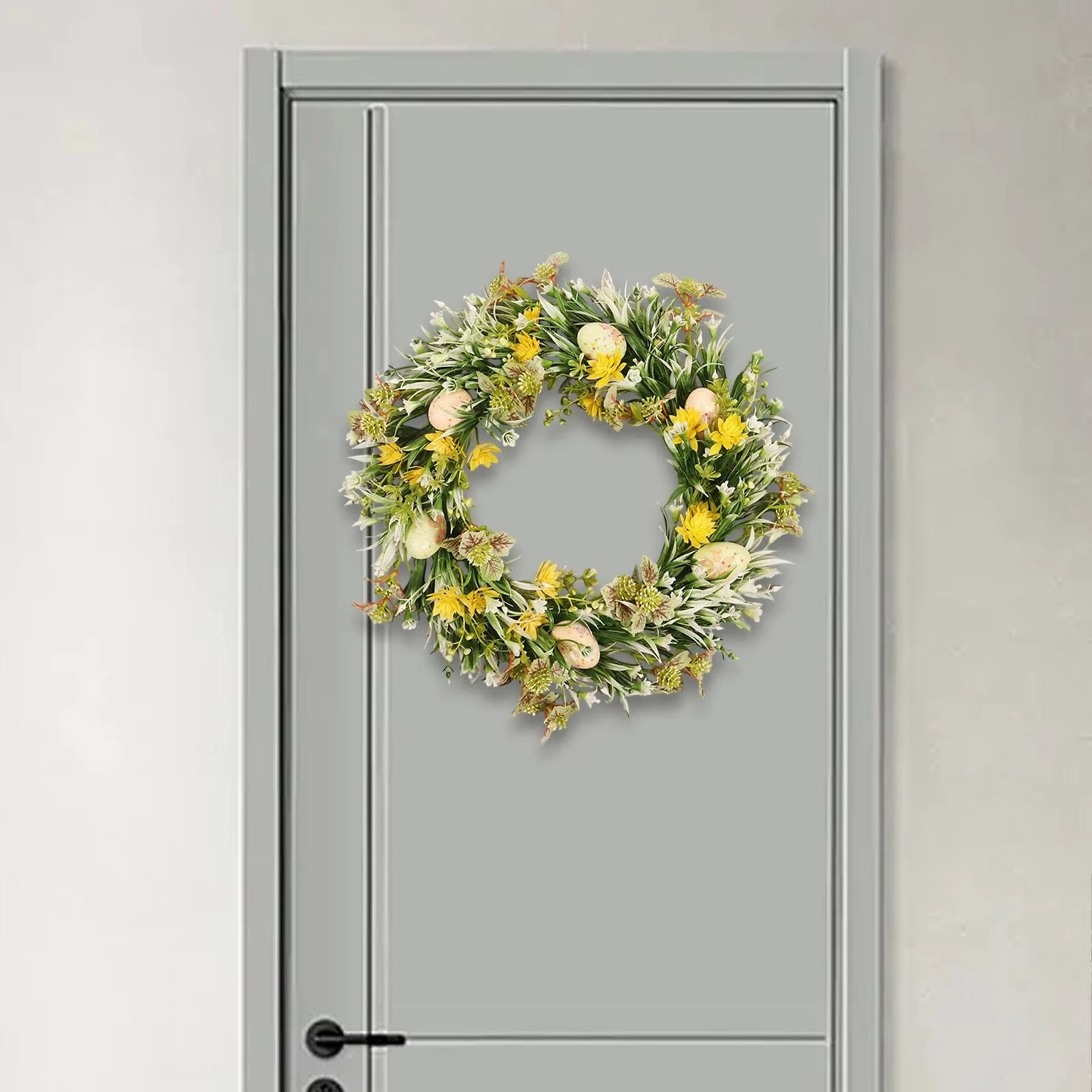 Easter Egg Wreath – Artificial Flower Garland for Front Door