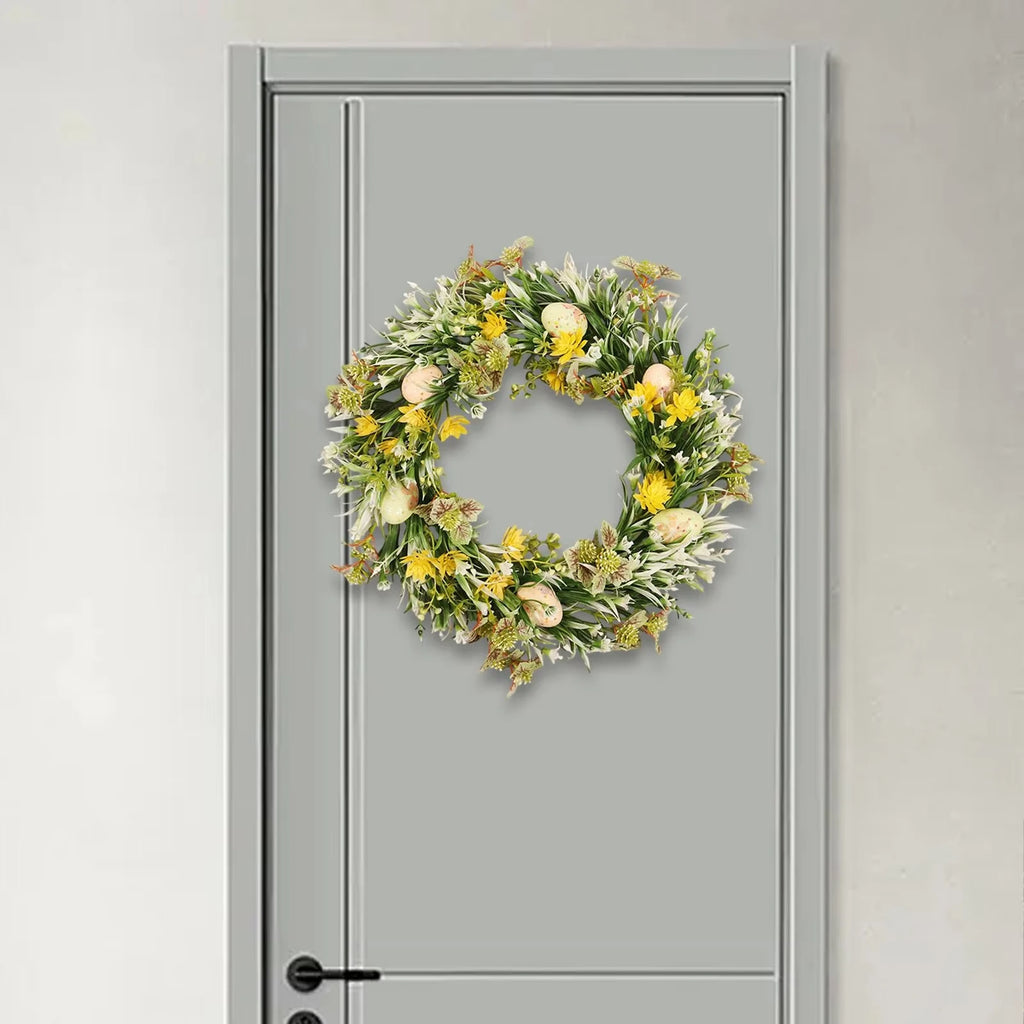 Easter Egg Wreath, Artificial Flower Wreath Front Door Window Artificial Flower Garland, for Farmhouse Festival Party Decor Oasis Select