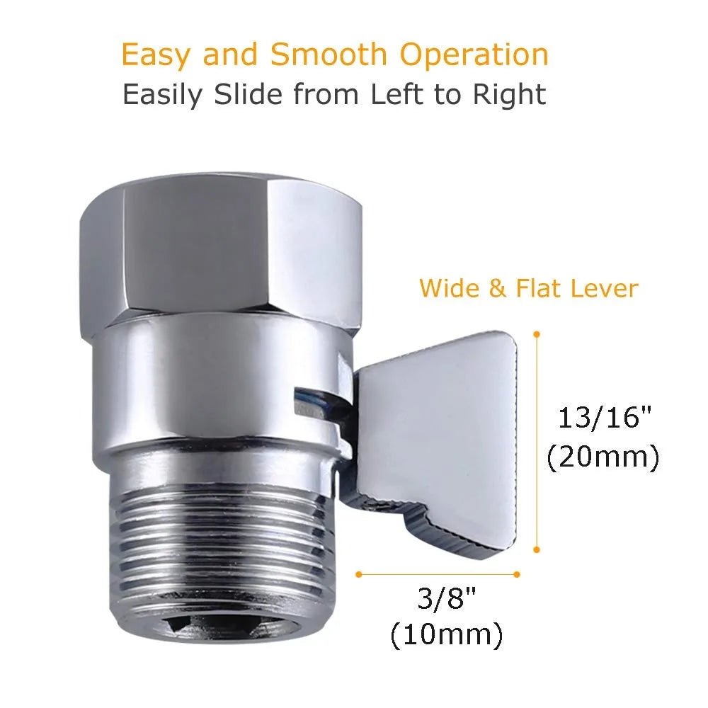 Durable Brass Shower Flow Control Angle Valve Ceramic Silver Brass Handheld Direct Valve Valve Water Volume Adjust Device Worker Oasis Select