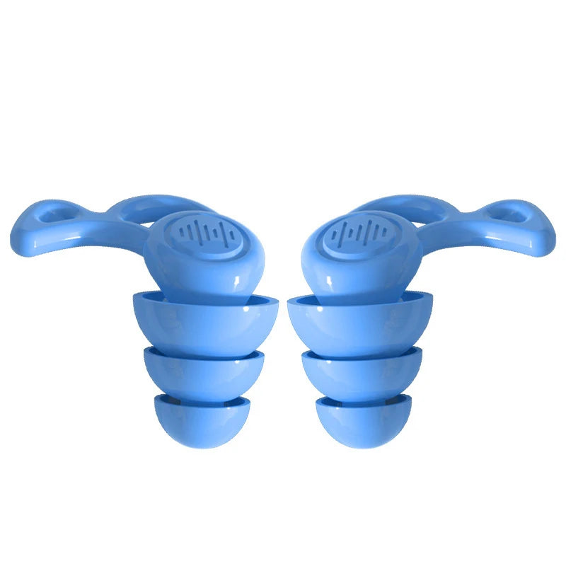 3-Layer Silicone Earplugs – Reusable Noise Blocking for Sleep