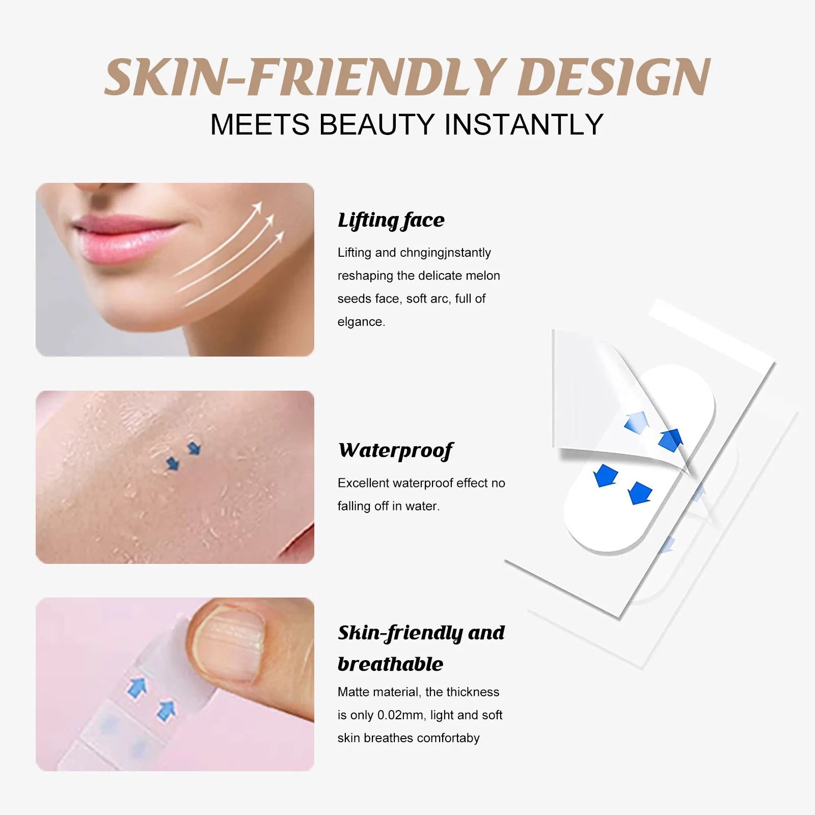 Invisible Face Lift Tape – V-Shape Neck, Eye & Chin Patches Face Lift Tape Oasis Select