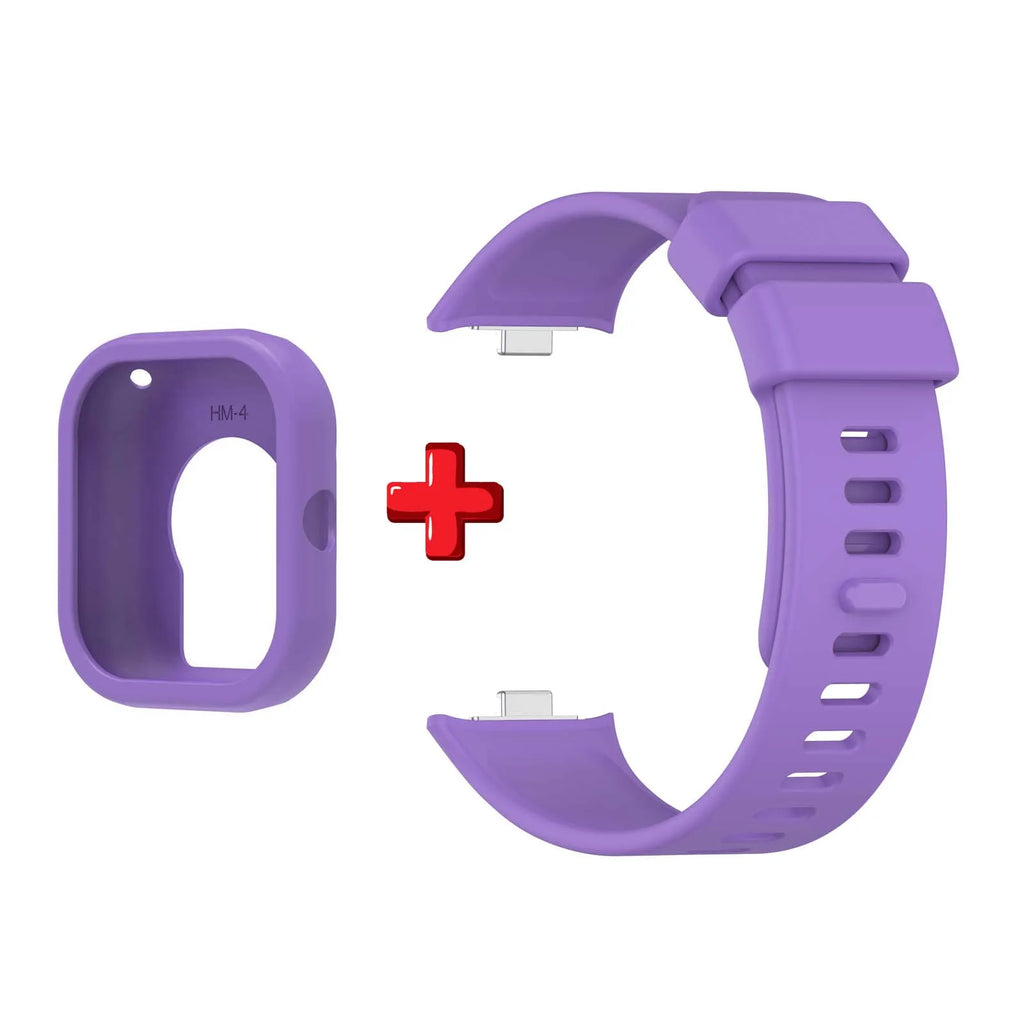 Silicone Strap & Case for Redmi Watch 4 – Shockproof Cover Watch Strap & Case Oasis Select Purple