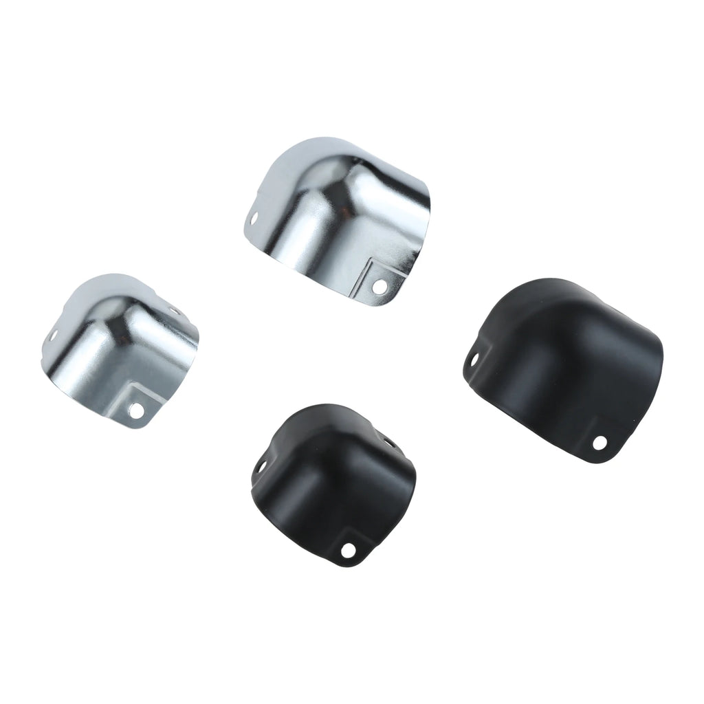 4pcs/set Black Metal Protectors Square Edging Bowl-shaped Box Corner Round Wrapping Flight Case Luggage Aluminum Toolbox 26/29mm Oasis Select