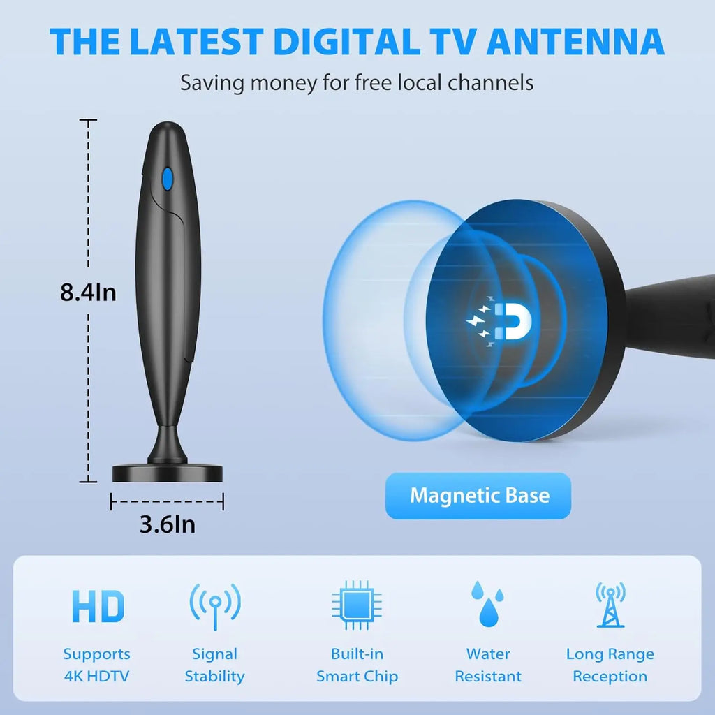 4K HD TV Antenna HDTV ATSC DVB-T ISDB Terrestrial Digital Antenna for Private Model Oasis Select black