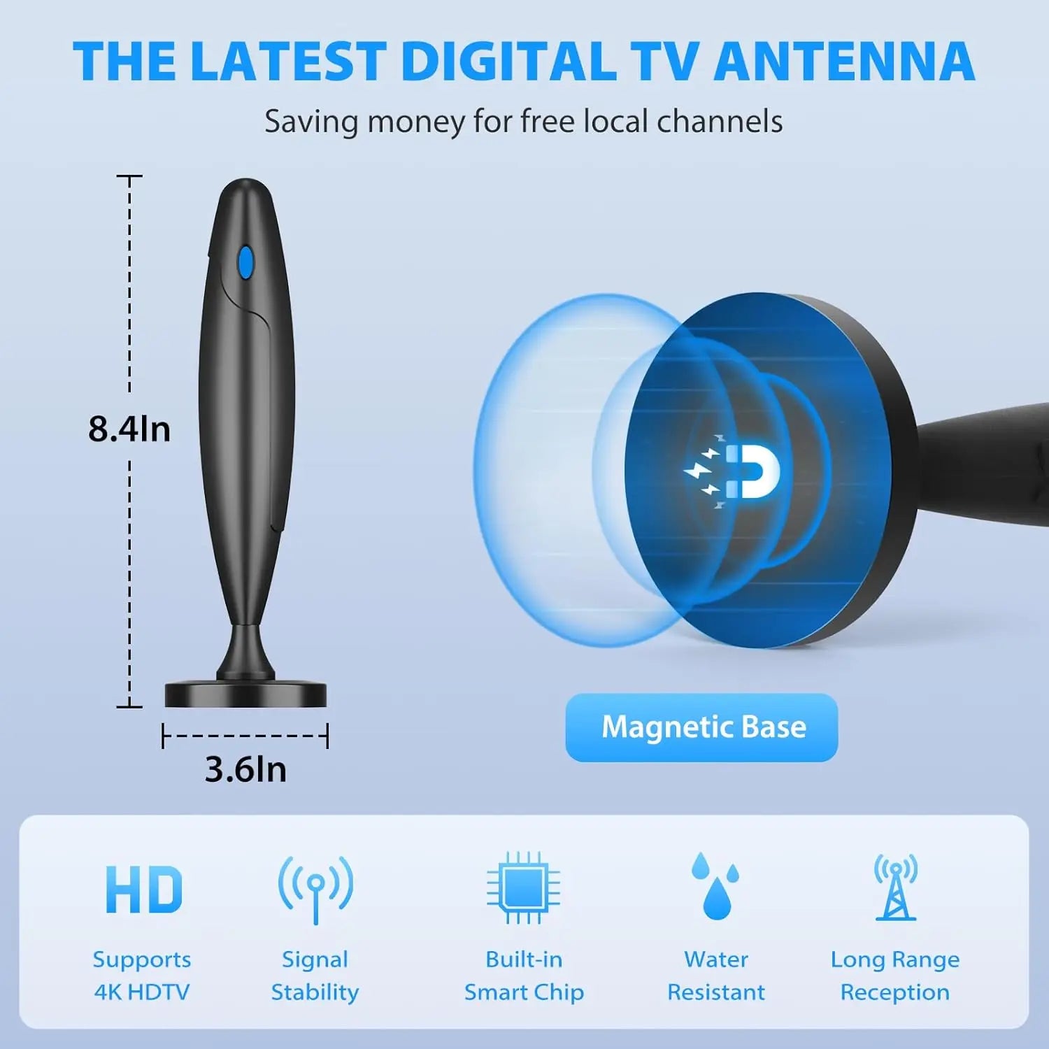 4K HD TV Antenna HDTV ATSC DVB-T ISDB Terrestrial Digital Antenna for Private Model Oasis Select black