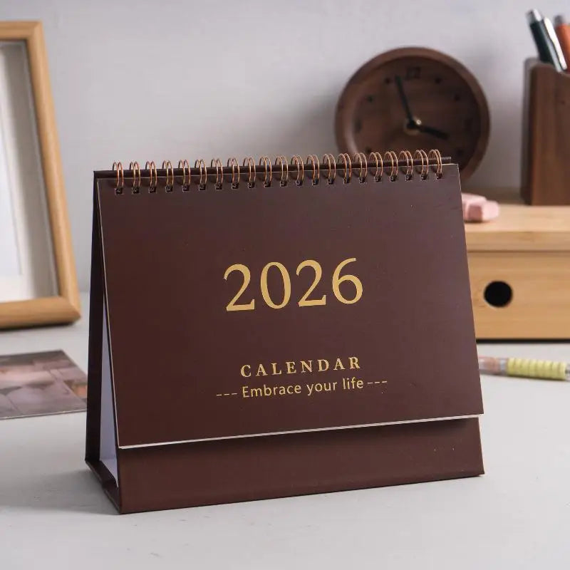 2026 Calendar Simple Memo Book Monthly Daily Planner Scheduler Time Management Home Office Desktop Decoration Standing Calendar Oasis Select Coffee