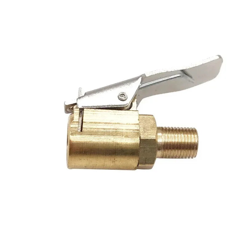 Car Tire Air Chuck Inflator Pump Valve Connector Clip-on Adapter Brass 8mm Tyre Wheel Oasis Select