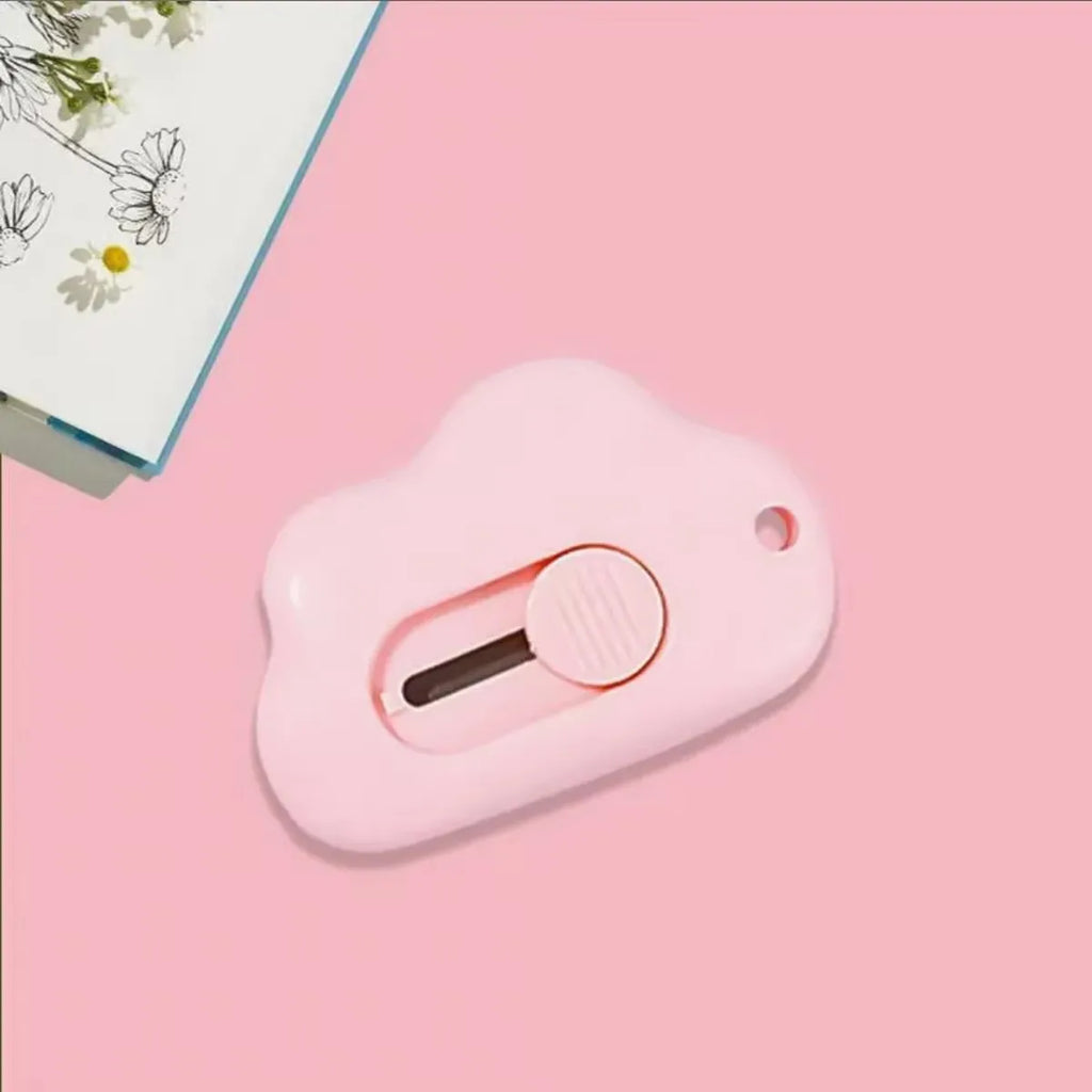 1/2/3/4pcs Kawaii Clouds Mini Portable Ulity Knife Box Cutter Opener Pocket Stretch Paper Cutters School Office Supplies Gift Oasis Select 1pcs pink