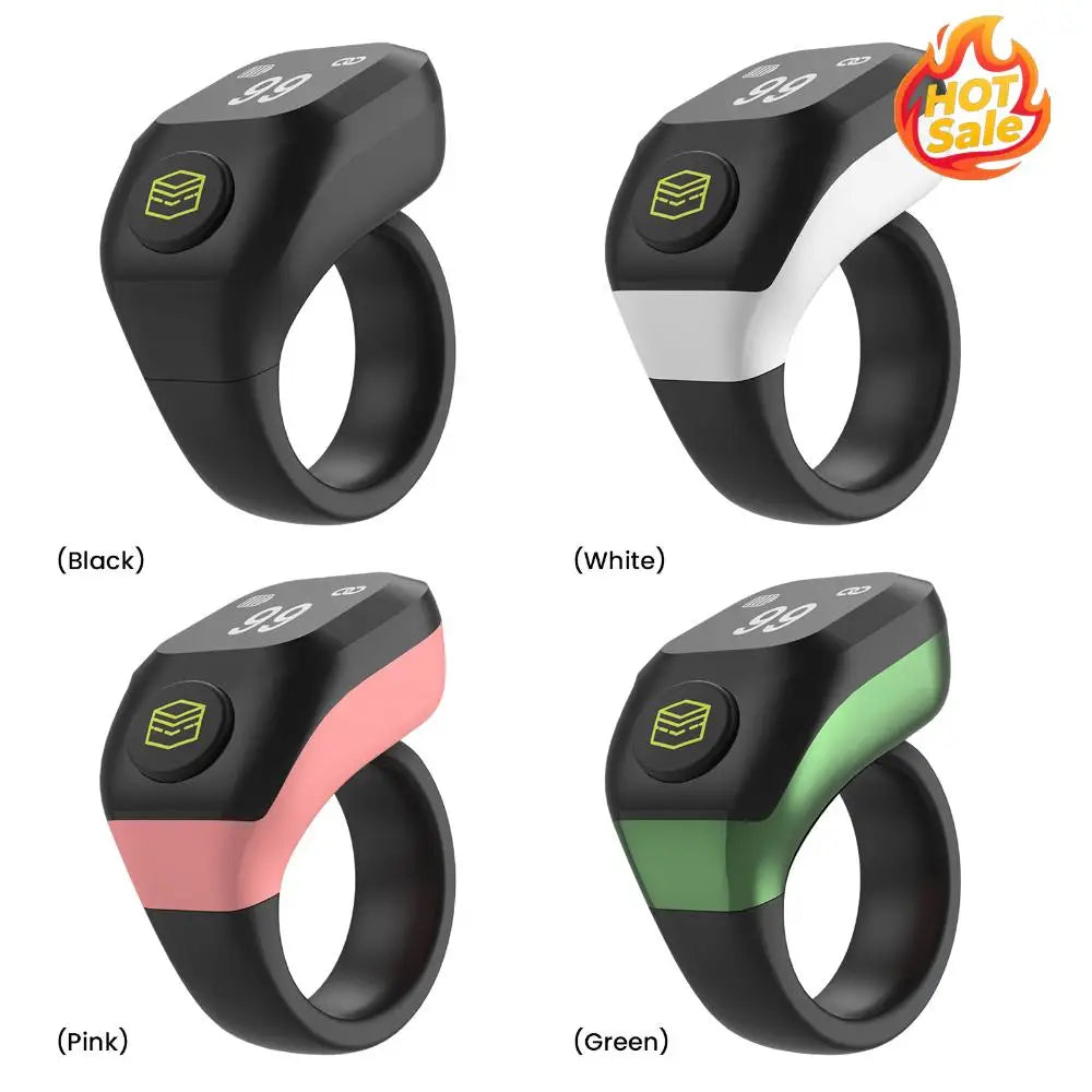 BT5.4 Smart Ring Counter Adjustable Sizes 18mm 20mm 22mm OLED Display Ring Counters Rechargeable for Vibration Prayer Reminders Oasis Select