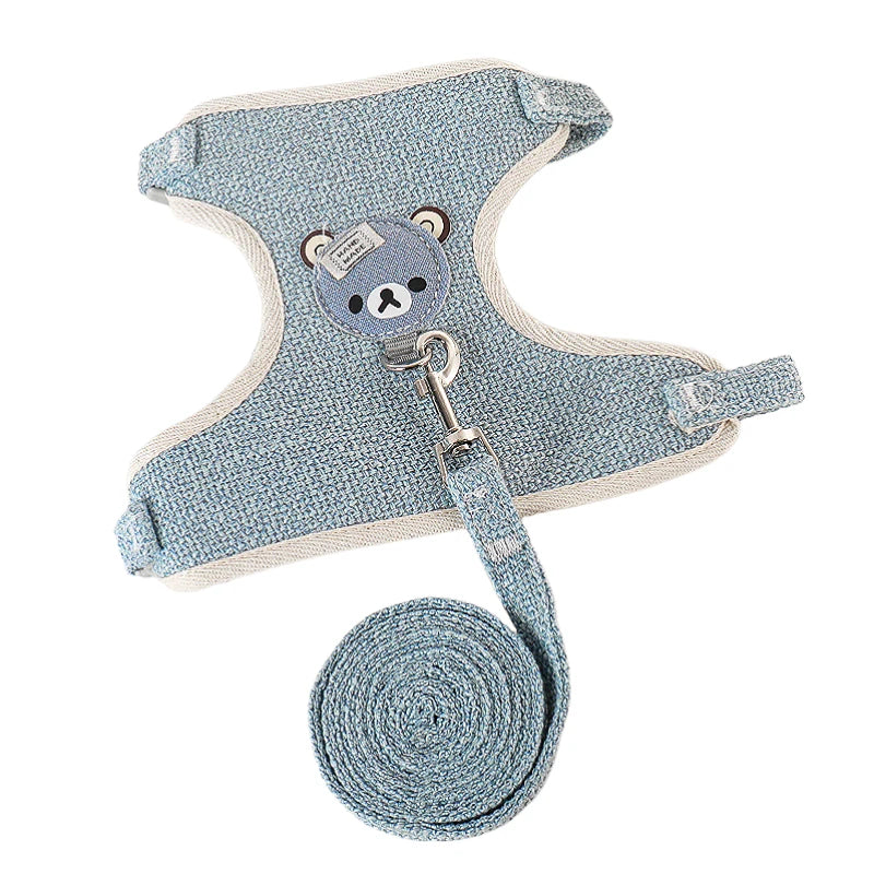 Cat Dog Harness with Lead Leash Adjustable Vest Mesh Breathable Adjustable Chest Harness Outdoor Walking Cat Pet Supplies Oasis Select Blue S