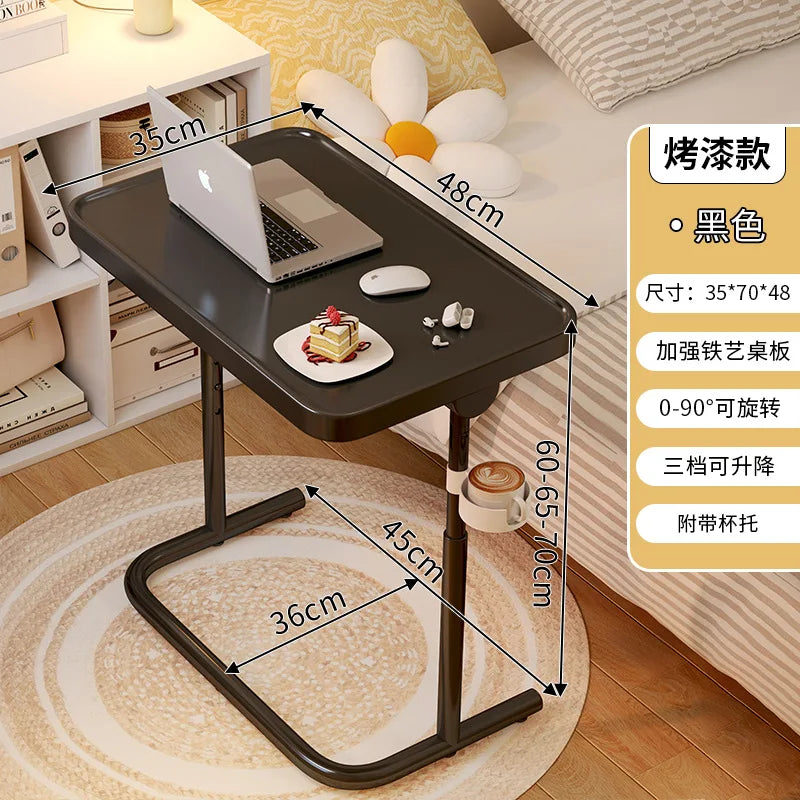 Multi-functional Movable lifting bedside table, home sofa side few, notebook computer table, folding small table, desk Oasis Select TY-Black-A