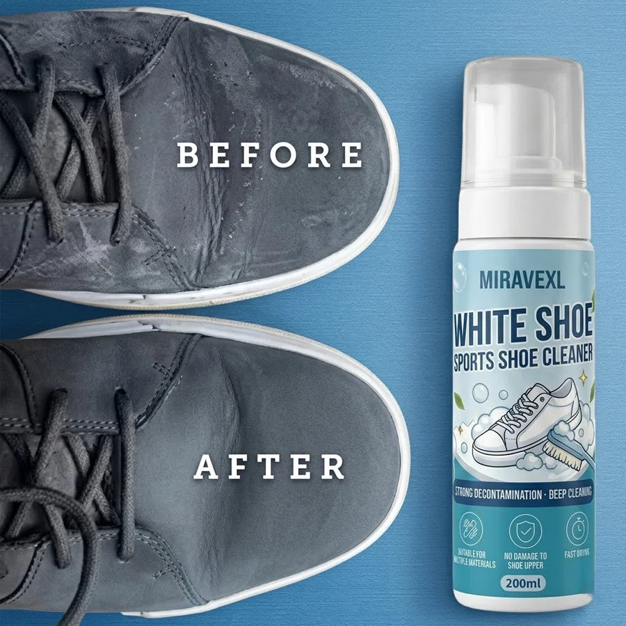 Professional Shoe Cleaner Foam Dry Clean Liquid Decontamination for Suede Leather Sneaker Sheepskin Care with Cleaning Sponge Oasis Select