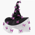 Halloween Witch Hat Butterfly Mesh Folds Hats Masquerade Party for Kids Adult Women Men Cosplay Props Costume Accessories Oasis Select Purple 2