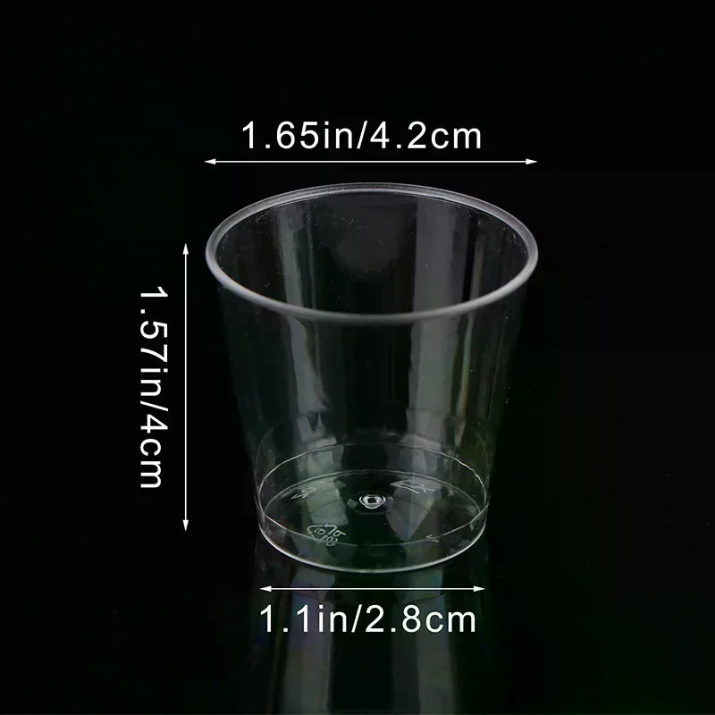 50Pcs 30ML Disposable Mini Clear Plastic Cup Outdoor Picnic Birthday Kitchen Party Shot Glasses Jelly Cups Tableware Tasting Oasis Select