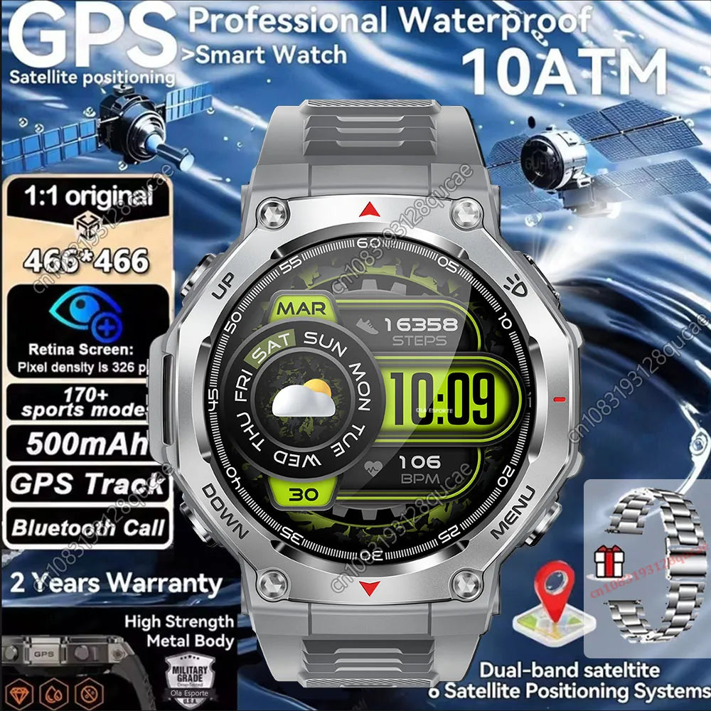 Ola Esporte Military GPS Smartwatch | AMOLED, 170 Sports, BT Call
