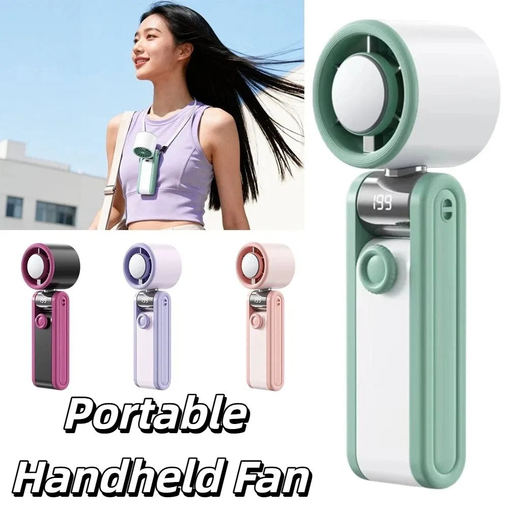 Foldable Design Portable Handheld Fan Portable Quiet Mini Pocket Fan Multi-Speed Silent Operation Desktop Fan Outdoor Use Oasis Select