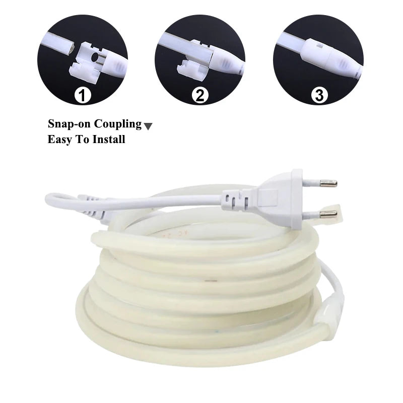 AC 220V COB LED Strips Lights Waterproof LED Outdoor Light 288 LEDs/M 1M-30M LED Light For Room Decoration With Switch And Plug Oasis Select
