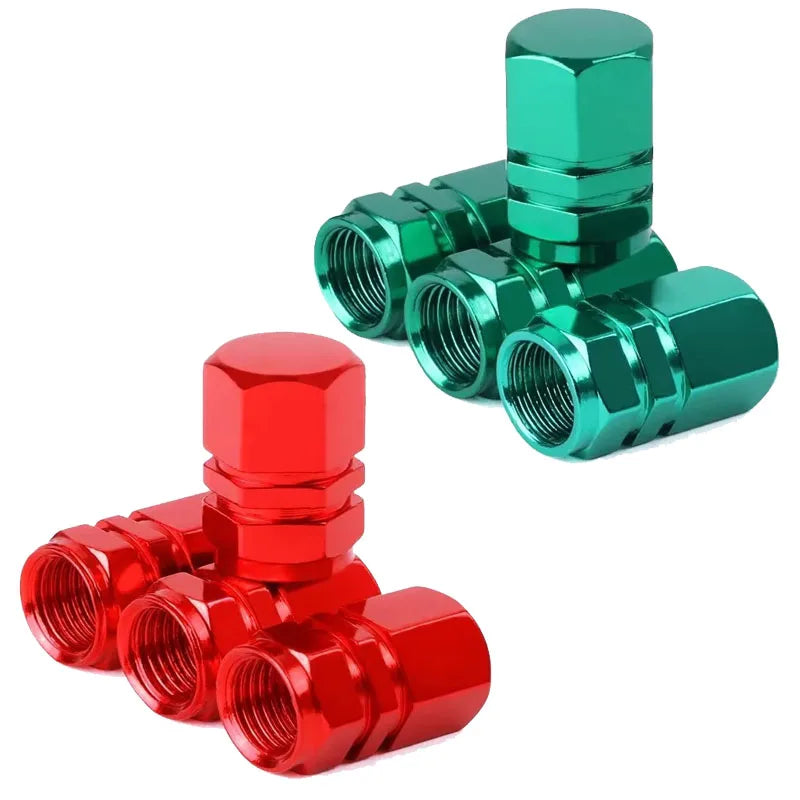 4/8Pcs Aluminum Alloy Car Tire Valve Caps Hex Tyre Valve Stem Cover Air Dust Caps Tire Valve Truck Bike Wheel Rim Valve Stem Cap Oasis Select Mix 8pcs 3