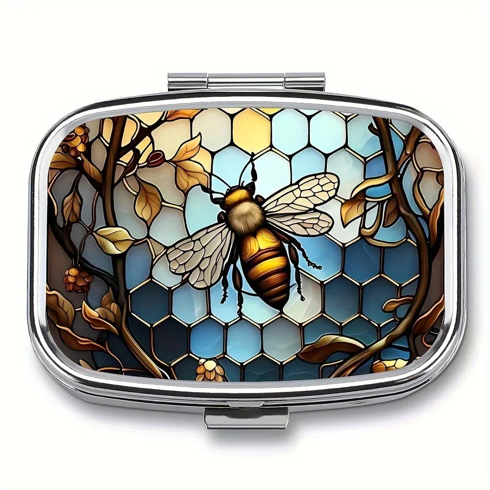 Travel Cases Lovely Colored Medicine Metal Jwelery Organizers Household Holder Iron Cabinet Small pill container Oasis Select Bee