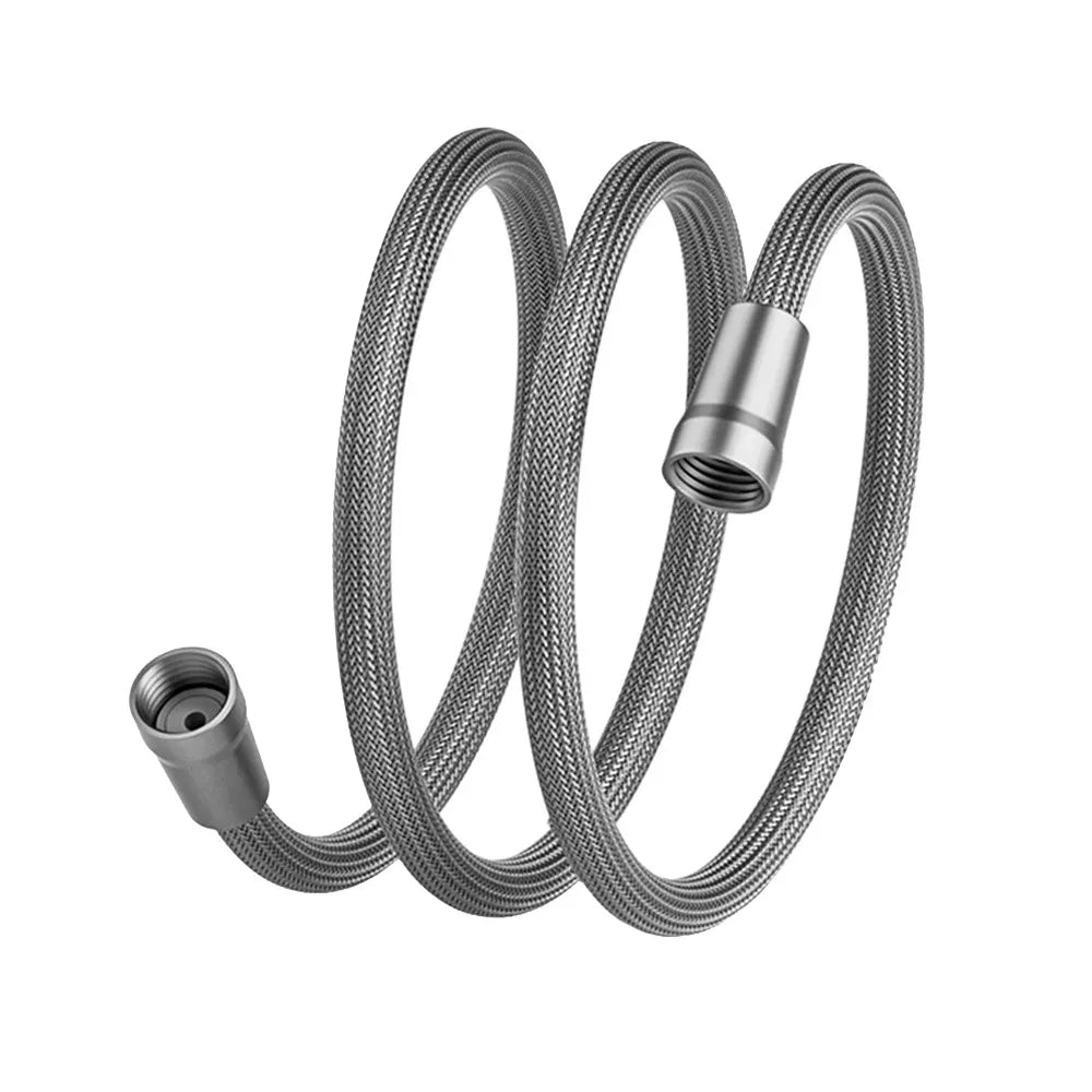 1.5/2 Meter Handheld Shower Hose Universal Interface Anti Winding Shower Tube High Pressure Flexible Bath Shower Nylon Pipe Oasis Select 1.5meter-silver