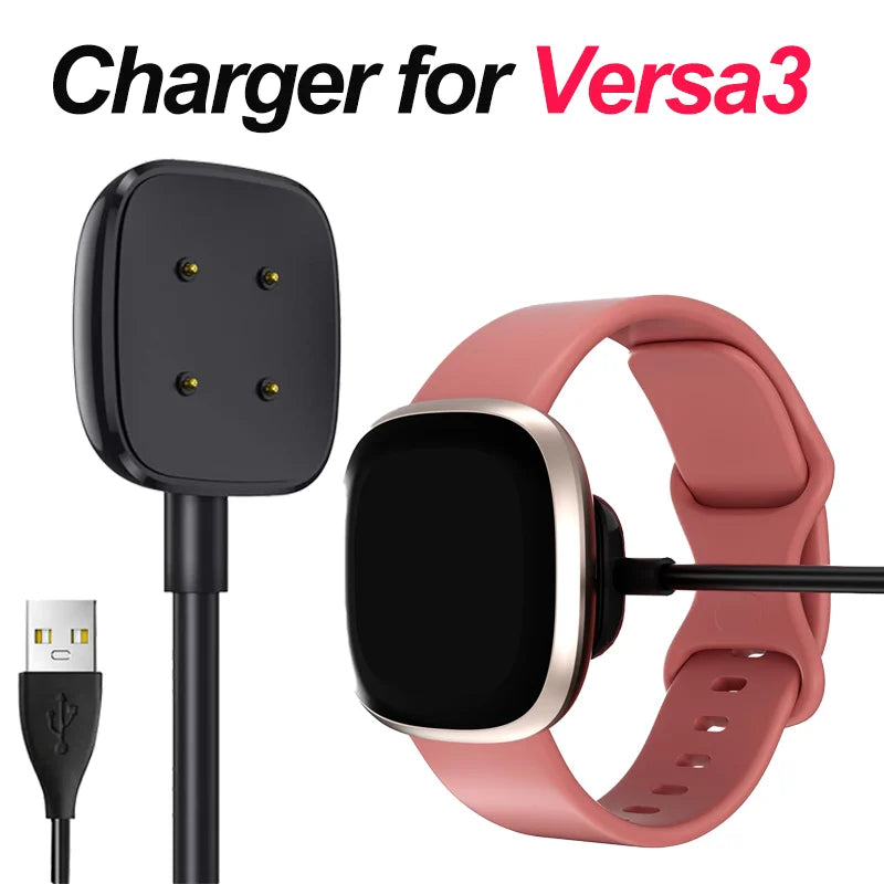 Magnetic USB Charger for Fitbit Versa 4, Versa 3 & Sense Smartwatch Charger Oasis Select