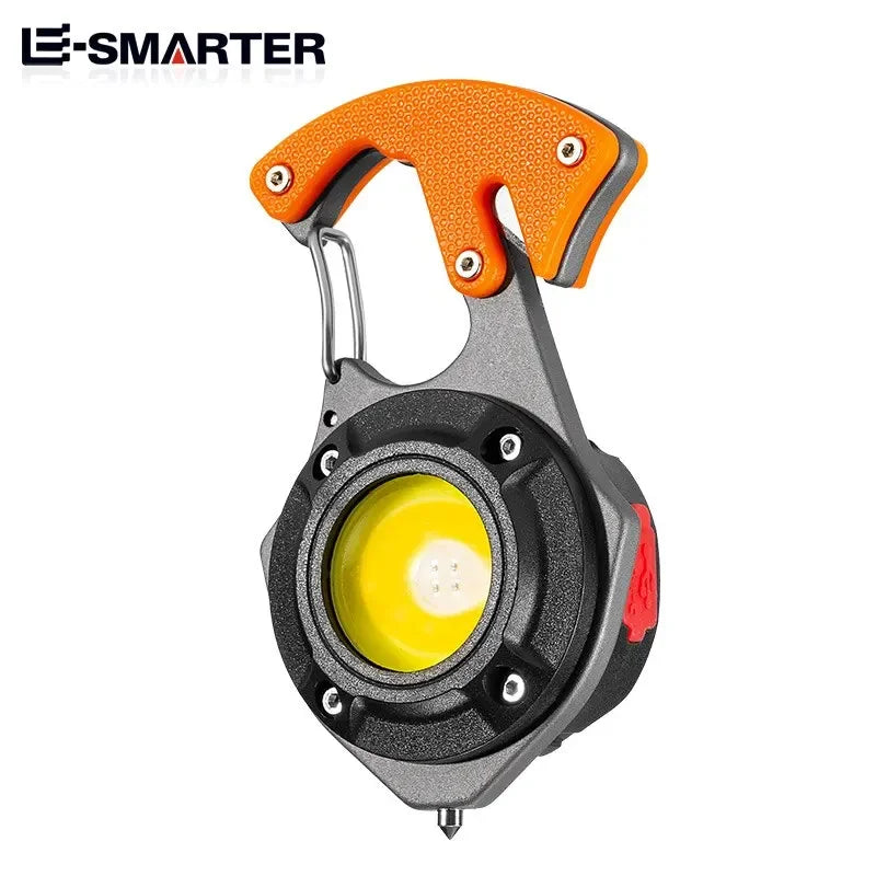 Multifunctional Portable Highlighting Light Type-c Fast Charging Large Capacity Battery Life Keychain Lamp COB Flashlight Oasis Select (Orange)W5143