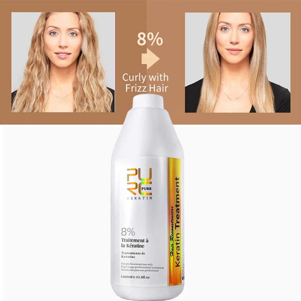 1000ml Brazilian Keratin Hair Treatment 0%/5%/8%/12% Formalin Smoothing Straightening Soften Hair Care Professional Salon PURC Oasis Select 8 Degrees 1000ml Russian Federation