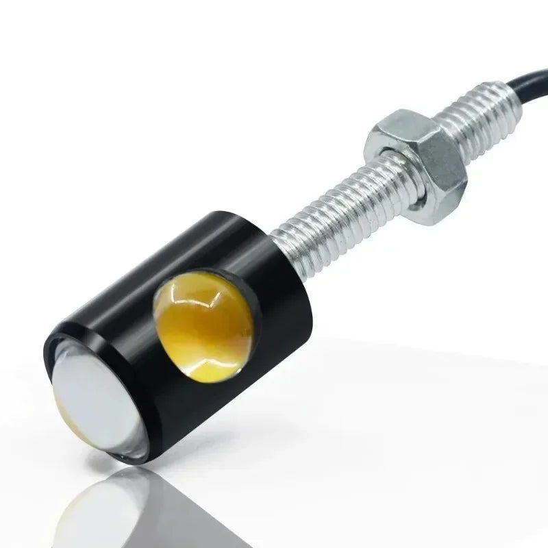 Motorcycle Signal Lamp Mini License Plate Light LED Eagle Eye Shape Turn Signal Indicator Tail Rear Light Brake Fog Lamp Bulb Oasis Select