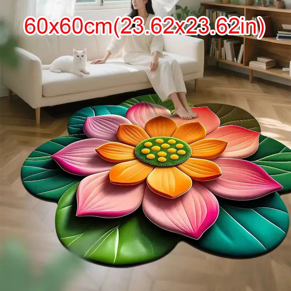 Sunflower Shaped Non-Slip Soft Carpet Mat 60x60cm | Home Décor
