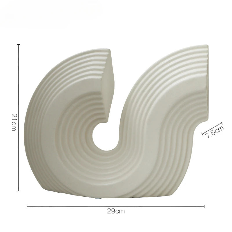 Modern Minimalist Alien Symbols Vase Homestays Hotel Simple Decor Room Decoration Flower Vase Home Decor Oasis Select 2032 White