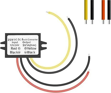 DC 12V/24V To 5V 5A 25W Buck Converter Power Regulator Buck Converter For Golf Carts Cars Trucks LED Vehicles Display Vehicles Oasis Select 12V 24V to 5V 5A