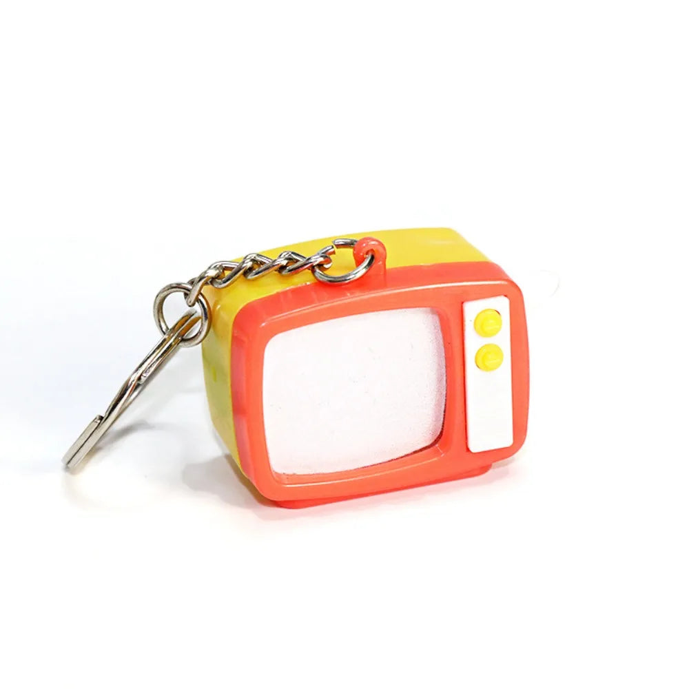 Creative Retro Television Keychain Miniature Television Tv Model Toy Creative Children Toy Keychain Pendant Oasis Select Orange